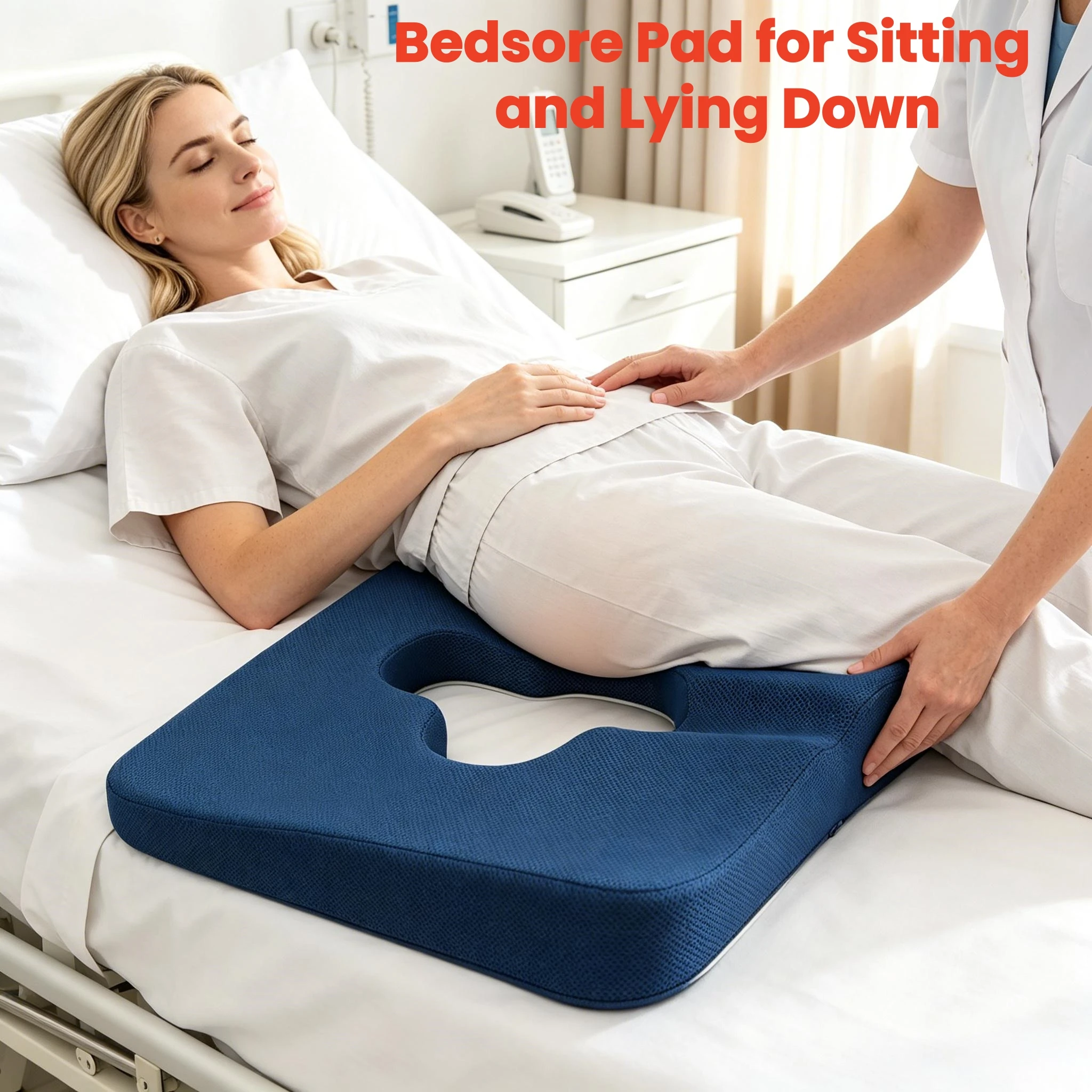 Anti-Decubitus Breathable Care Pad Wheelchair Cushion Ergonomic Anti-Slip Seat Pillow for Bedridden Patient Pressure Sore
