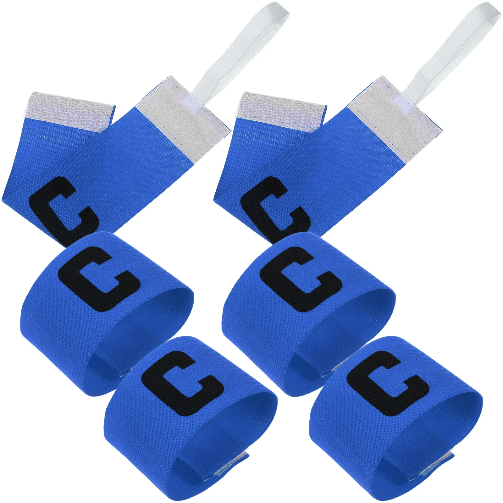 6 個の耐摩耗性サッカーチームアームバンド調節可能なキャプテンバンドアウトドアスポーツゲーム長寿命サッカーアームバンド