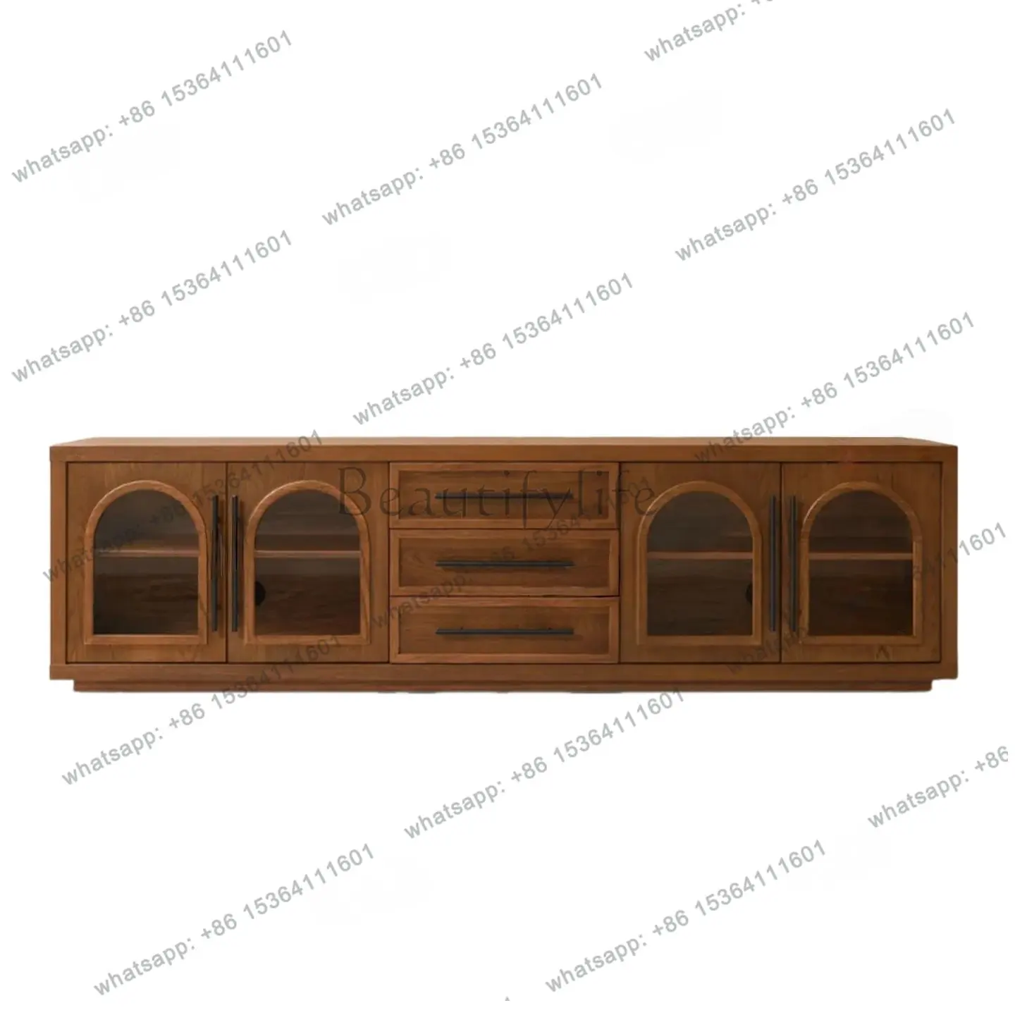 PG French medieval floor TV cabinet living room solid wood floor display cabinet living room storage creative storage cabinet