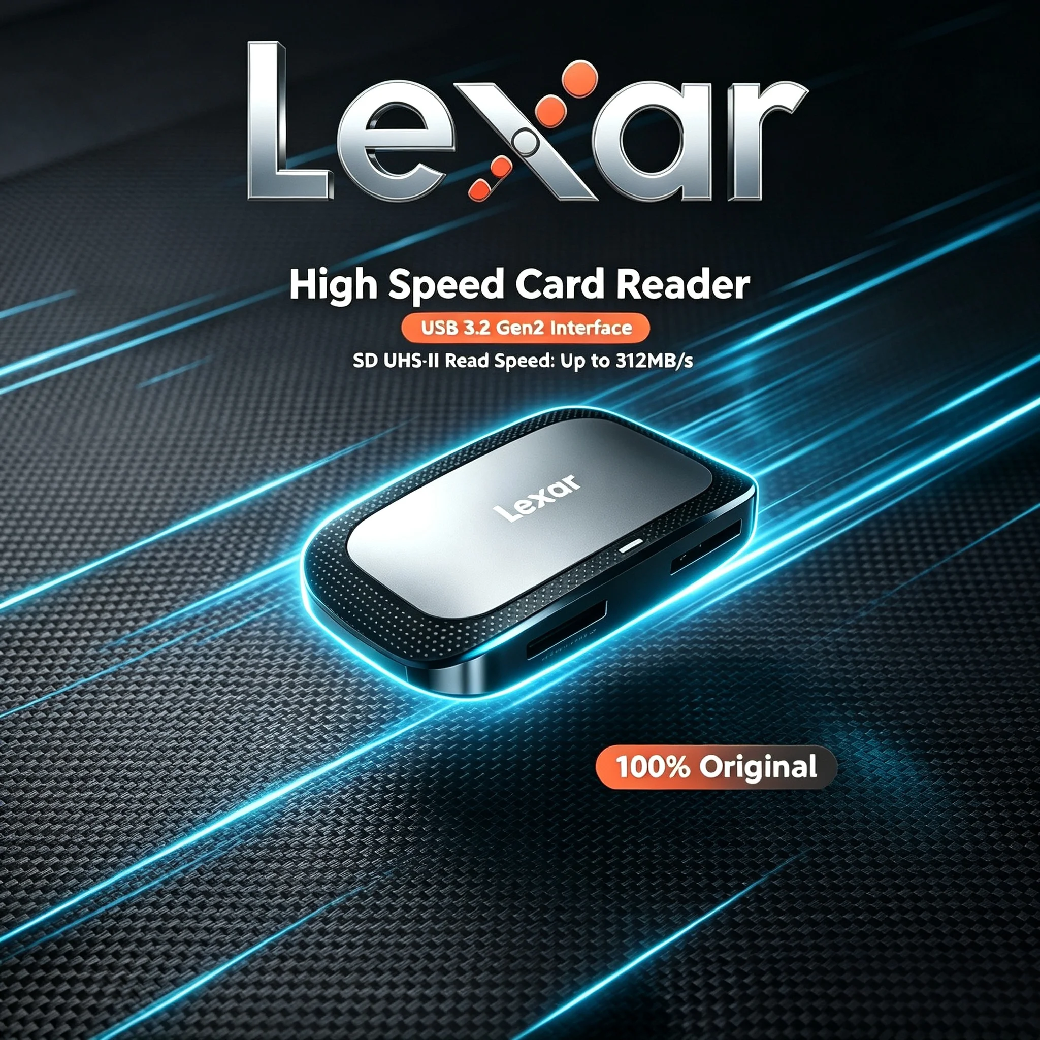Lexar 2 in 1 Card Reader CFexpress Type A SD USB 3.2 Gen2 TypeC 10Gbps Supports 8K Workflow Perfect for Photographers Pro Studio