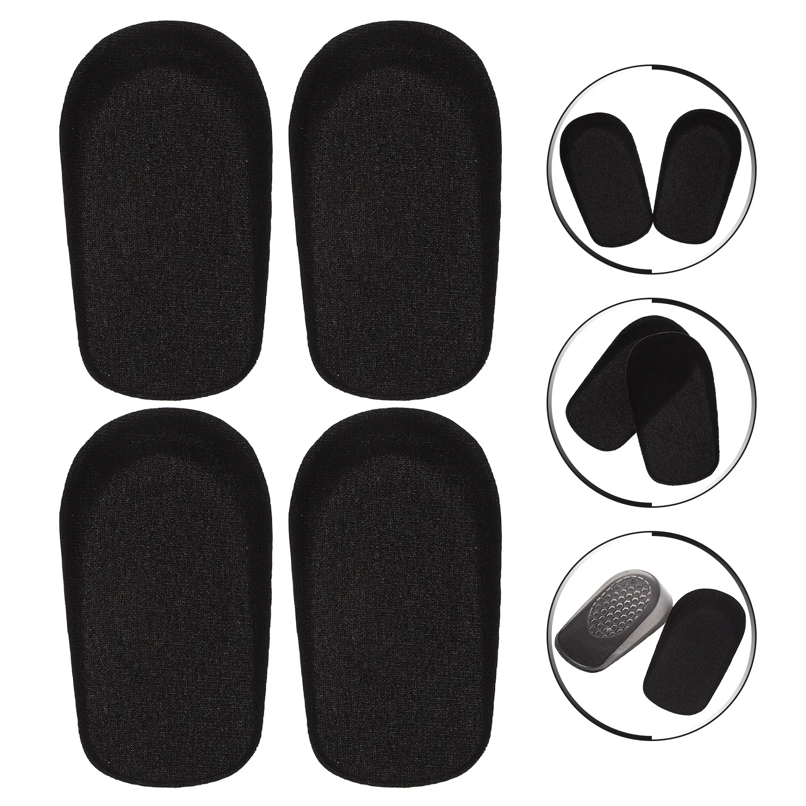 4Pcs Invisible Height Increase Insoles Silicone Shoe Pads Elastic Heel Lift Inserts Breathable Sweat Absorbing Pressure
