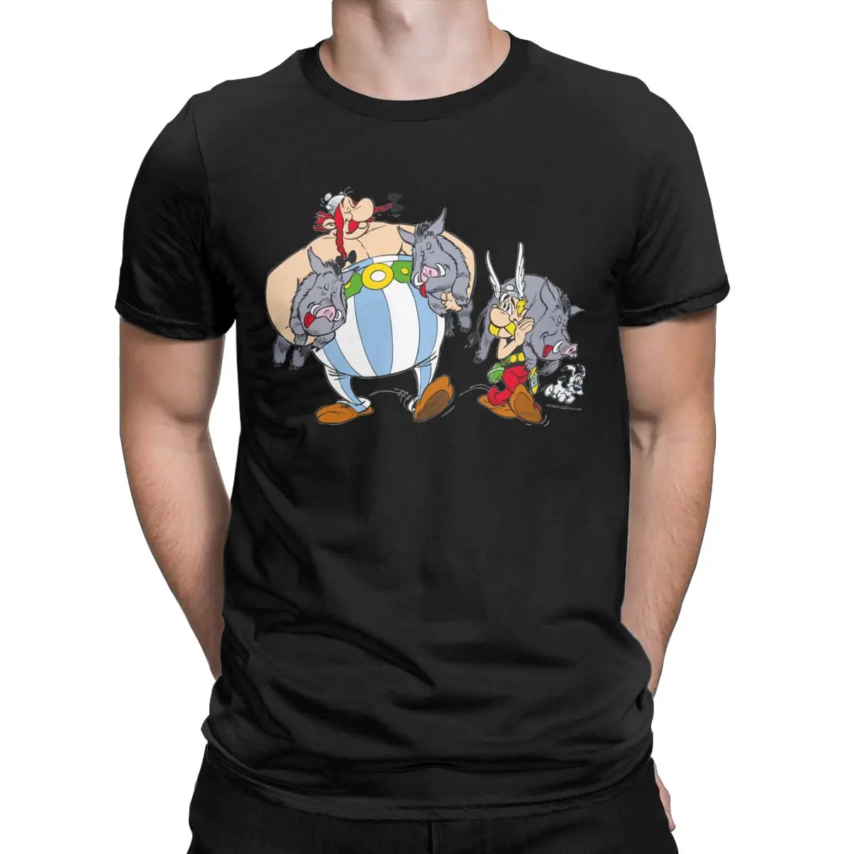 

Men T-Shirts Asteriks and Obeliks with Bor Cool 100_ Cotton Tees Short Sleeve T Shirt Round Neck Tops Classic