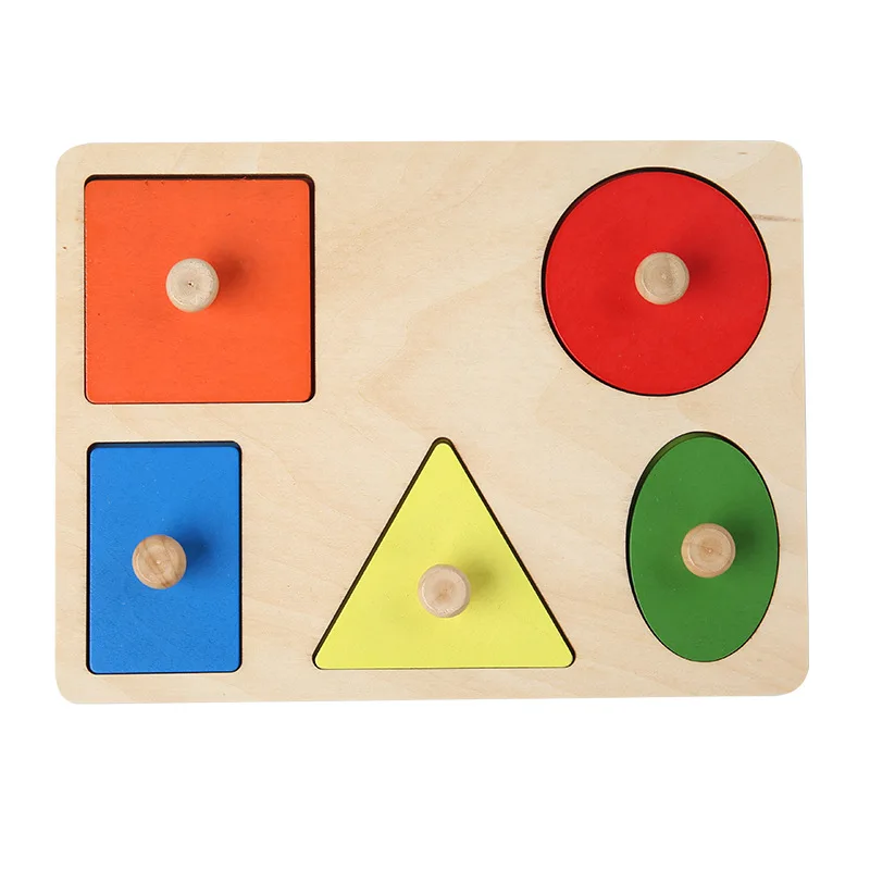 Puzzle in legno Montessori Giocattoli per bambini Forma Corrispondenza dei colori Tiragraffi a mano Bordo educativo Giocattoli per bambini Giocattoli per l'apprendimento precoce per bambini