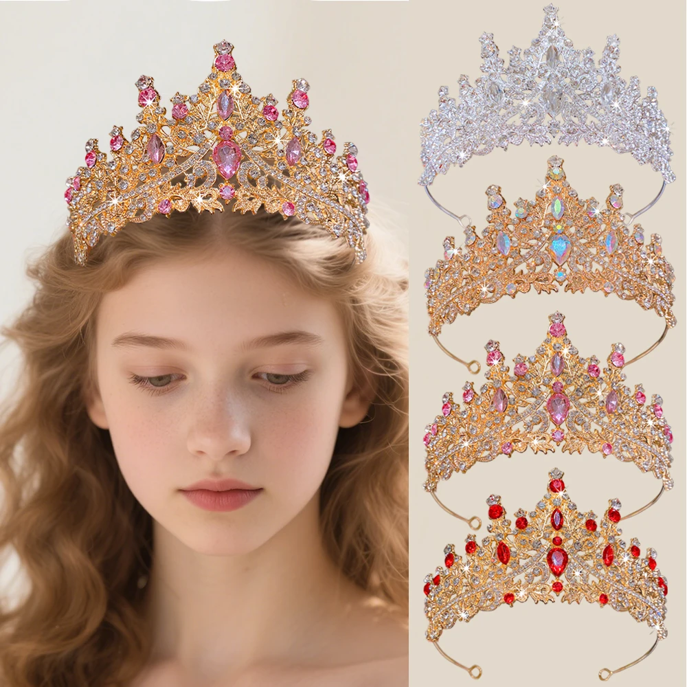 

1 штука разноцветной роскошной свадебной короны, подходящей для ношения на днях рождения, модная свадебная корона