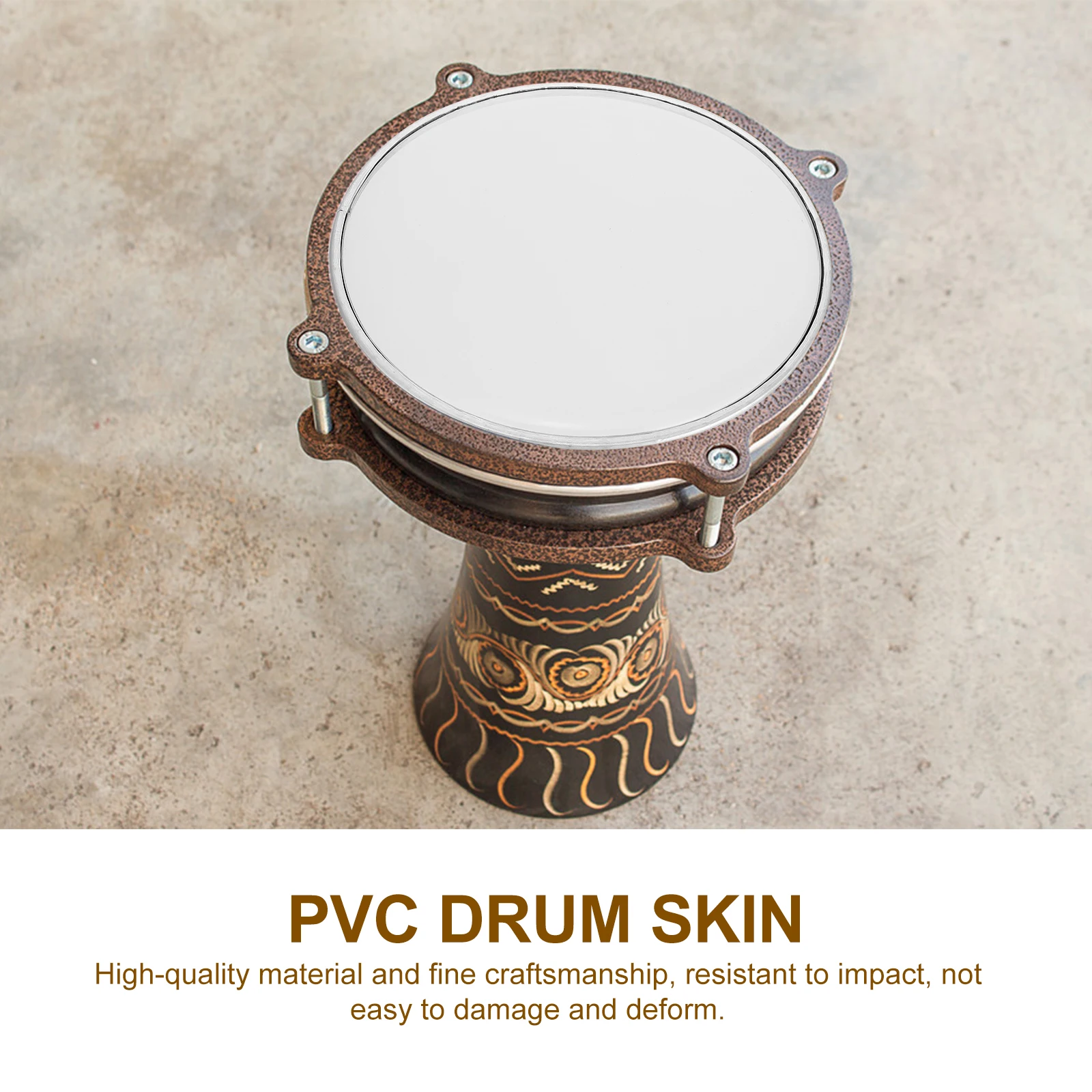 

10 Inch Drum Skin Milky White Durable Bass Enhancement Stable Metal Ring Drum Set Kit Musical Instrument Accessory Part