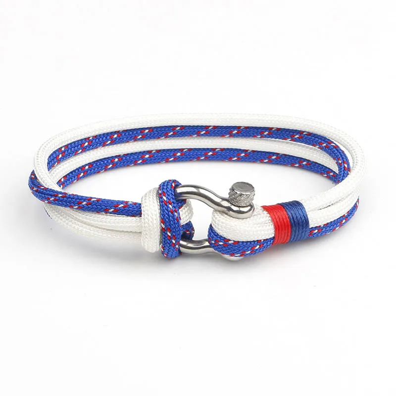 Unique Multilayer Paracord Bracelet Men Detachable Stainless Steel Vachette Clasp Handmade Cord Braslet Camping Homme Decoration