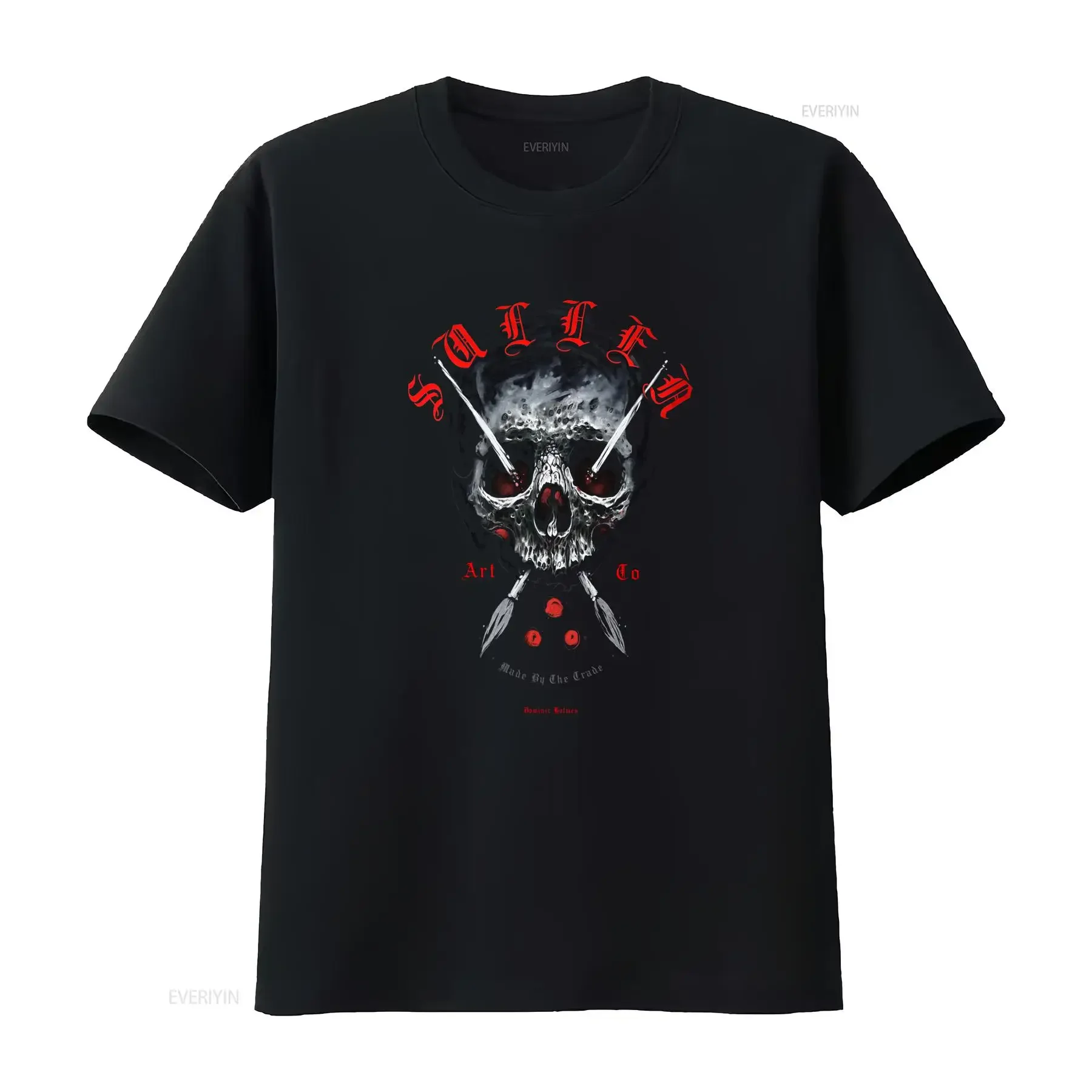 Sullen Men's T Shirt Jet Black Tattoo Skull Art Design Premium Quality Made By The Trade vintage Washed designer clothes
