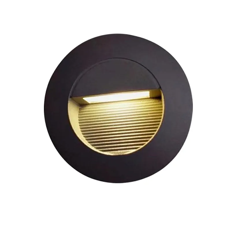 3W Outdoor Led Stair Light Round Wall Lamp Waterproof IP65 Nightlights Exterior Yard Lighting for Steps Ladder Balcony