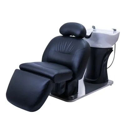 Electric semi lying flushing bed for barber shops