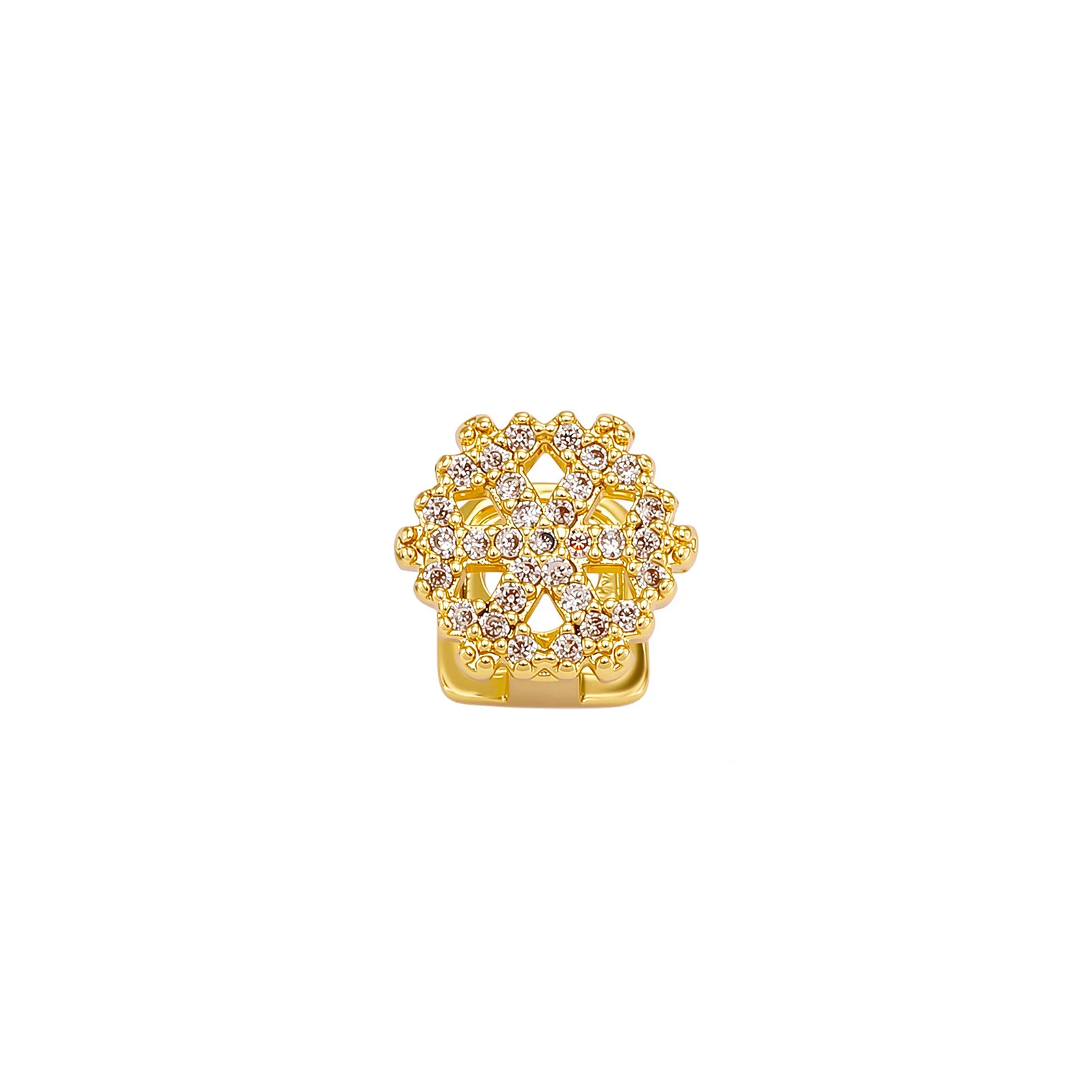 Bling Diamond Snowflake Grillz Teeth Jewelry Gold Silver Tooth Cover Hip Hop Mouth Grills Fashion Streetwear Accessories