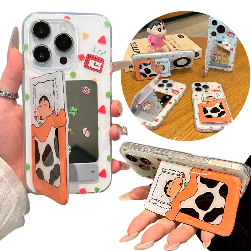 �y�Z�[�����z�N���������񂿂��P�[�X iPhone 17/16/15/14 Pro Max�p 3D�L���[�g�ϏՌ��ی�J�o�[ �X�^���h�z���_�[�t�� iPhone 17 Pro Max�P�[�X
