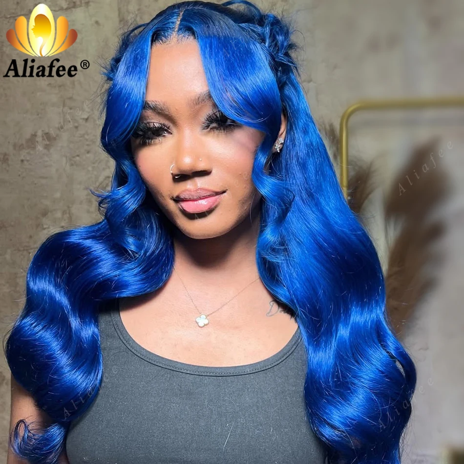 

34 дюйма, 200% плотность, светло-голубой цвет, объемная волна, 13x4, кружевные фронтальные парики, предварительно выщипанные парики из 100% человеческих волос для женщин, парики на шнурке