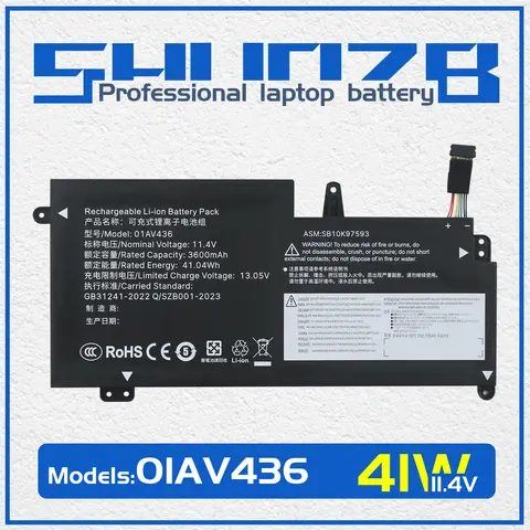 SHUOZB 01AV436 01AV400 Laptop Battery For Lenovo 01AV401 01AV402 01AV435 01AV437 ThinkPad S2 Gen 13 Chromebook Series SB10K97593