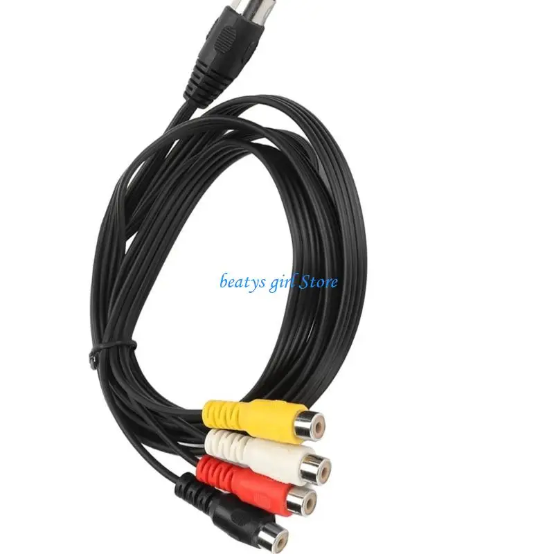 C7AB Strong DIN 5Pin Male 4RCA Female Sound Cable Outlet Play Defended Transmission For DISC Disc VCR Sound Systems