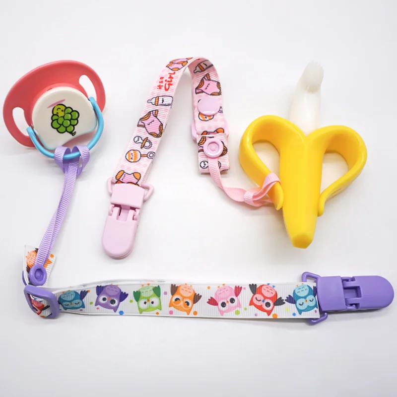 Cartoon Children Pacifier Clips Anti-drop Rope Adjustable Baby Pacifier Clip Pacifier Chain Nipple Lanyard Baby Accessories