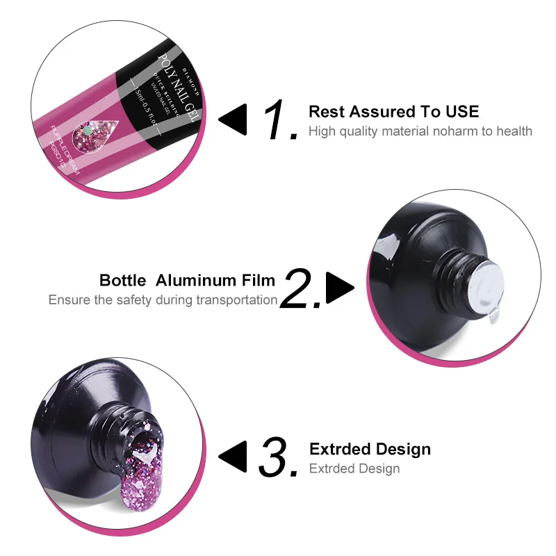 LIMEGIRL zestaw żelów do paznokci UV 3/4/6/8 sztuk do paznokci szybkie przedłużanie brokat zestaw do Manicure zbuduj opuszek palca żel UV dostaw sztuki