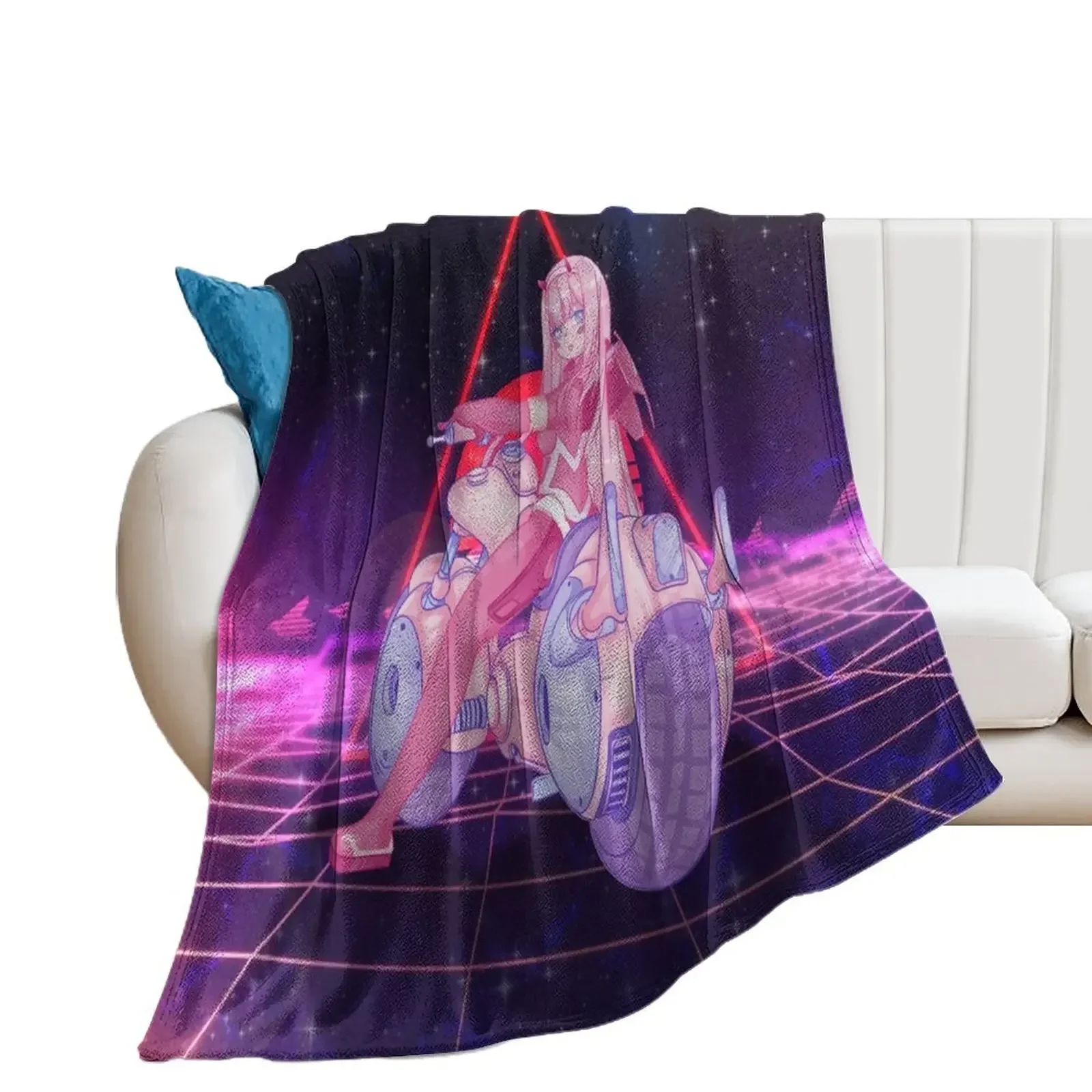 

Zero Two Throw Blanket Decorative Sofas Flannel Furry Sleeping Bag Blankets