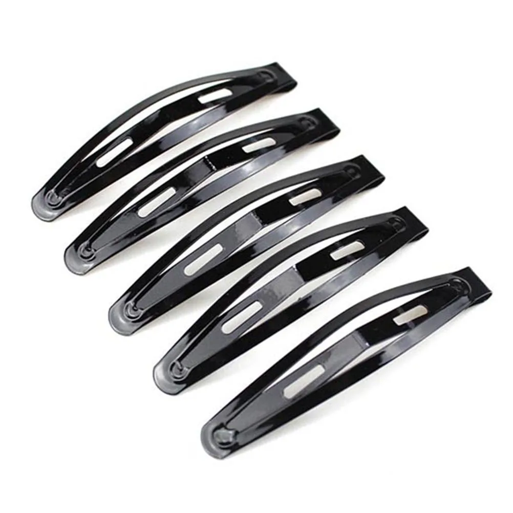 10 Pcs Black Barrettes Bangs Hair Clips Bobby Pins Girls Snap Hairpins Kids Metal Paint Frosted Hairpins Black Tone Snap