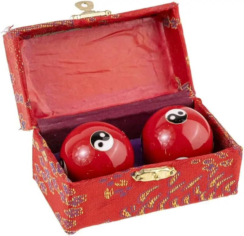 2Pcs Chinese Health Exercise Stress Baoding Balls Relaxation Therapy YIN YANG
