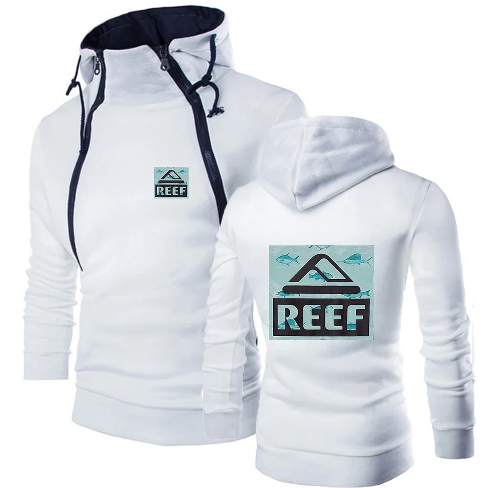 REEF Logo New Men Spring and Autumn Three-Color Hoodie Without Zipper High-Quality Style Printing Causal Comfortable Sports Tops