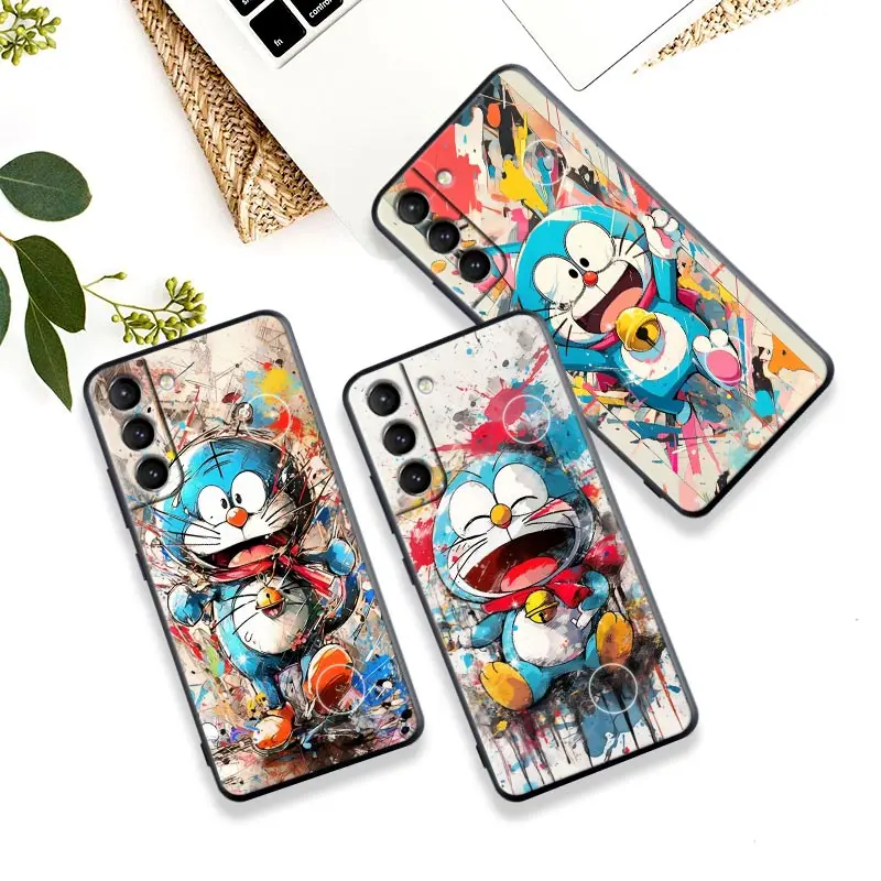 

Cartoon Doraemon Cute Phone Case For Samsung Galaxy S24 Ultra S23 FE S22 5G S21 S20 Back Cover S23 S24 Plus S10 Silicone Fundas