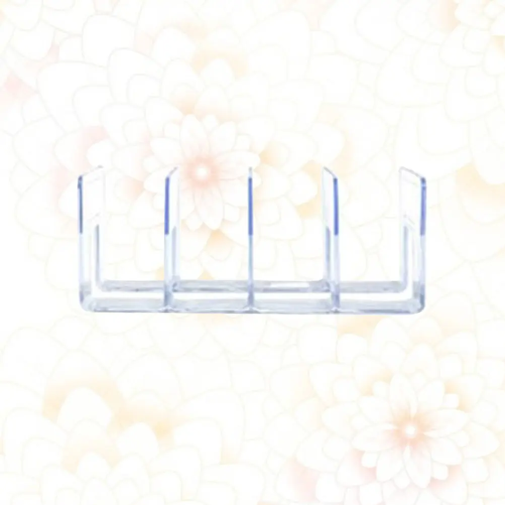 

4 Grid Transparent Clear Bookends Acrylic Bookshelf Decorative Book Stand Organizer for Office School Desk Book Ends
