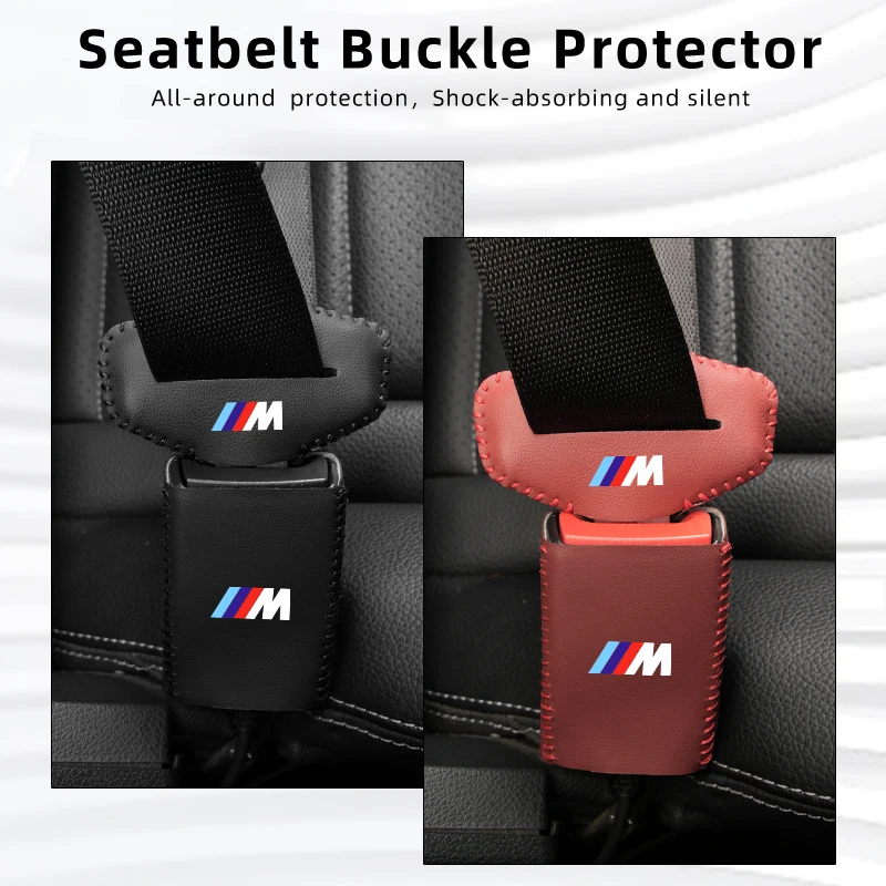 Protector de cinturón de seguridad de coche, Base de cuero con protección de hebilla para BMW X1, X2, X3, X4, X5, X6, X7, G20, G30, 6GT, E46, E90,