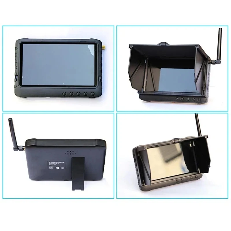 2.4Ghz 5.8Ghz Wireless FPV Monitor 5 inch HD Receiver Built-in Battery 8 Channels NTSC / PAL