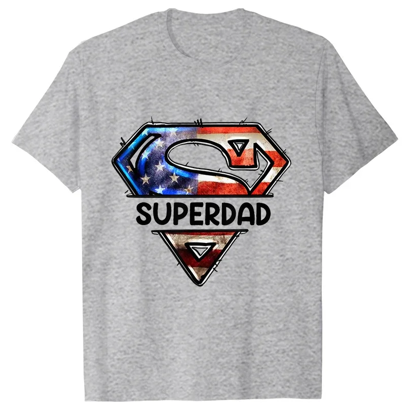 Fashion Funny Super Dad T Shirt Men Summer Short Sleeve Tops Harajuku Streetwear Birthday Gift Loose Tees O Neck Men Tshirt