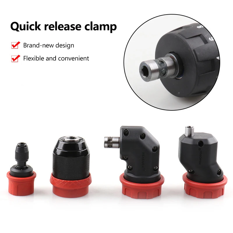 

Quick-Release Drill Conversion Chuck For 6.35mm Hex Bits Compatible With Corded And Cordless Electric Drills