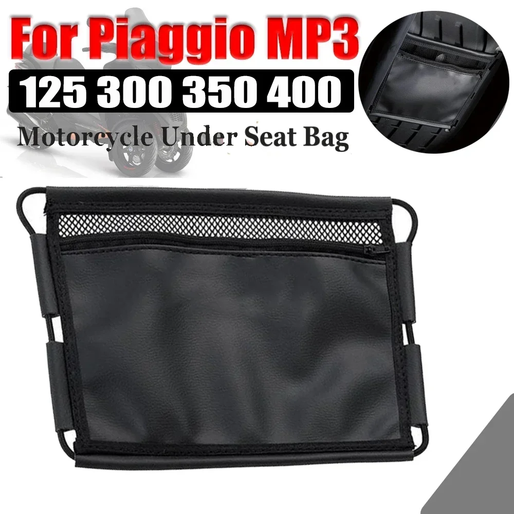 For Piaggio MP3 125 300 350 400 500 Motorcycle Accessories Seat Bag Leather Seat Under Storage Pouch Bag Tool Bag Organizer