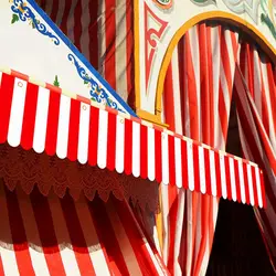 1pc Red White Striped Pennant Flag Banner Carnival Circus Theme Party Decoration Wall Hanging Banner Circus Party Decoration