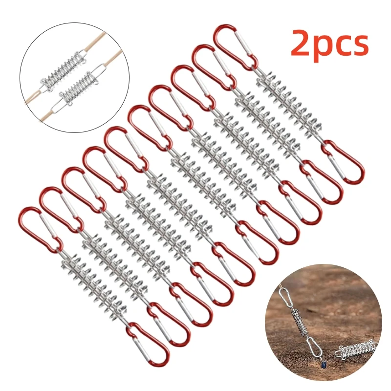 Tensor de cuerda de toldo portátil de acero inoxidable, hebilla de resorte de tensión, equipo para exteriores, gancho fijo