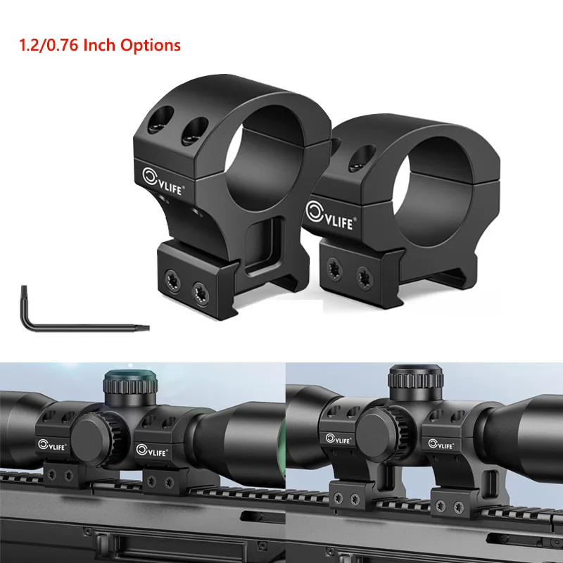 

1 Inch Scope Rings Mount High Profile Optics Sights Riflescope Flashlight Mounting Kit Picatinny Rail 0.76/1.2 Inch Heigth