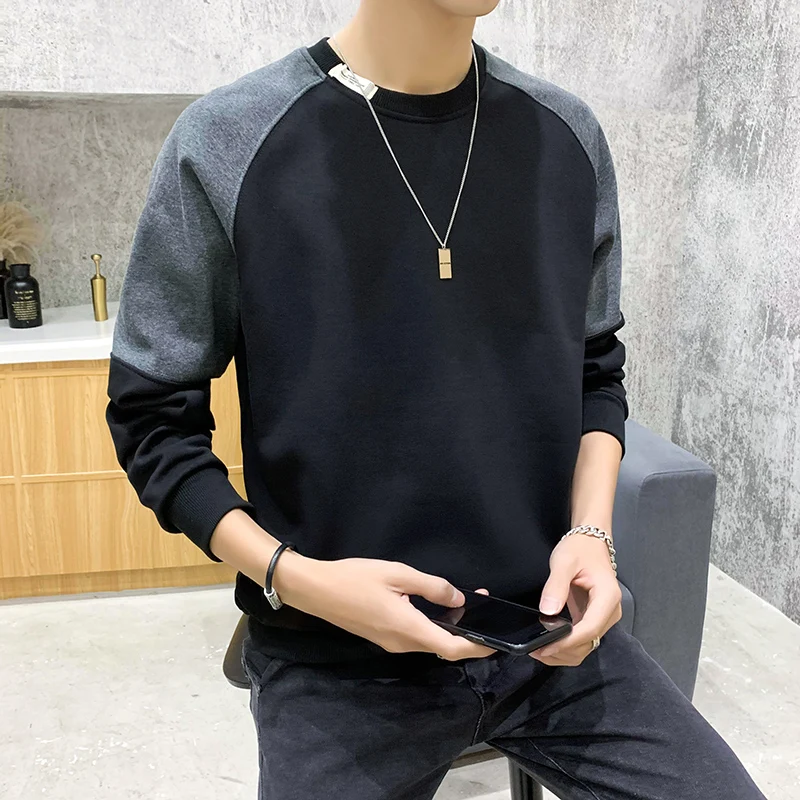 Sudaderas con cuello redondo Harajuku para hombre, jerséis de gran tamaño con estampado de moda coreana, sudaderas con capucha de Hip Hop, Tops informales de manga larga