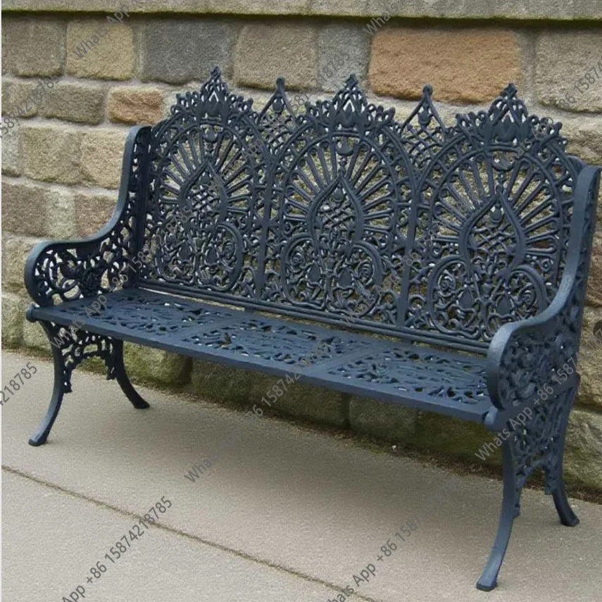 

Craft | Cast Iron Crown Park Chair Outdoor Bench Rest Chair Double Seat Villa Courtyard Decoration