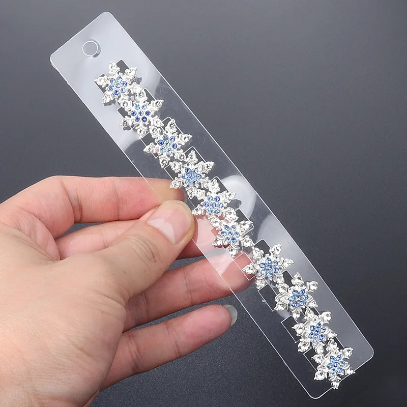 10 Stück Legierung Strass Schneeflocke Haarspange Frauen geflochtene Haarnadel Braut Hochzeit Haarschmuck – Detail 2