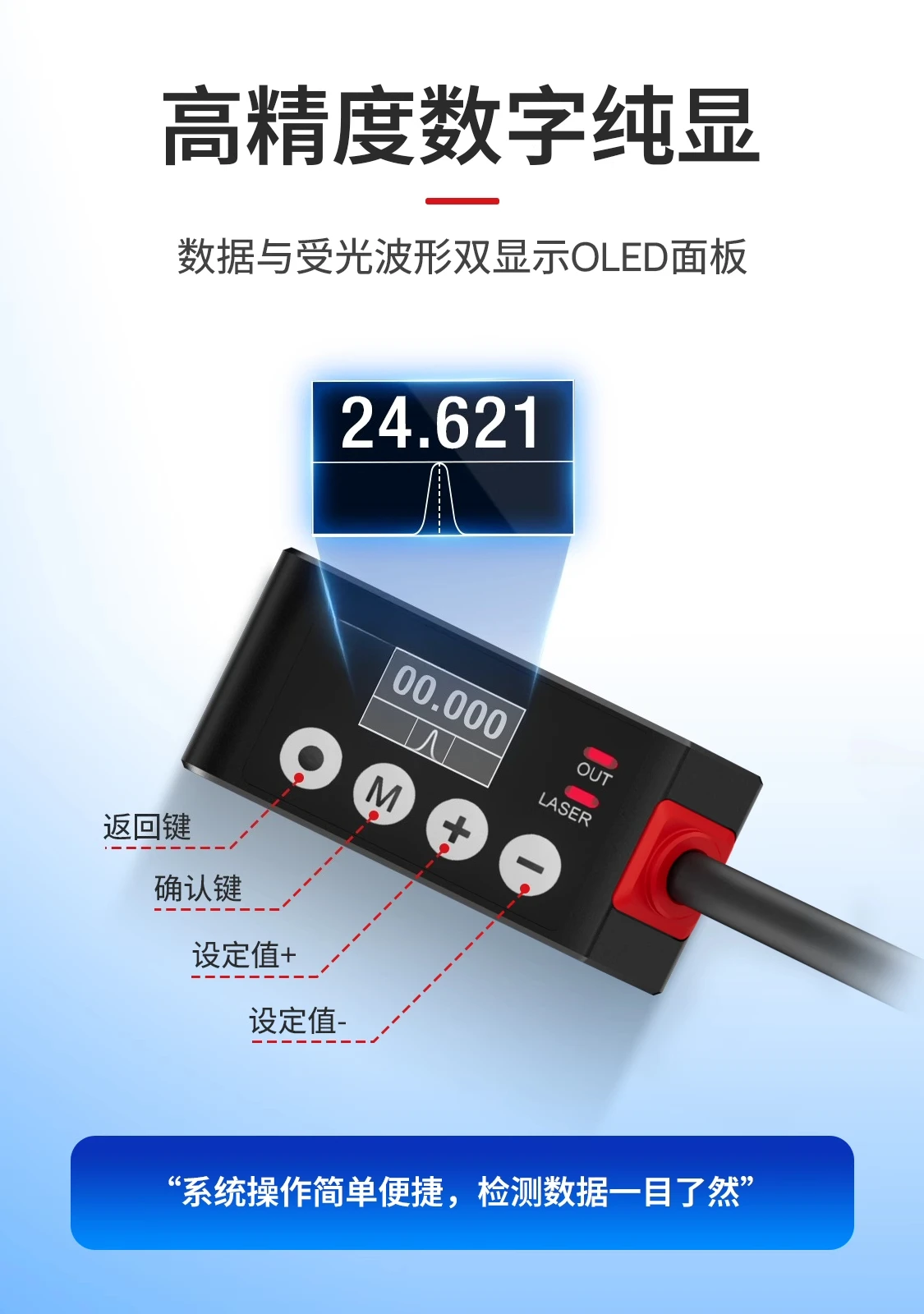 Laser Displacement Sensor Ranging Sensor Thickness Height Detection