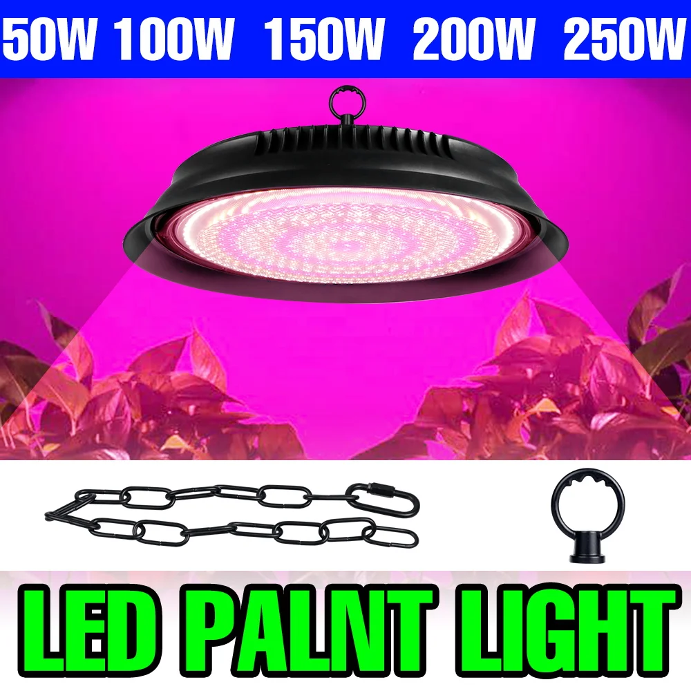 

250W LED Grow Lights Full Spectrum Hydroponics Cultivation Plant Lamp Greenhouse Tent Tomato Vegetables Fill Lighting US/EU Plug