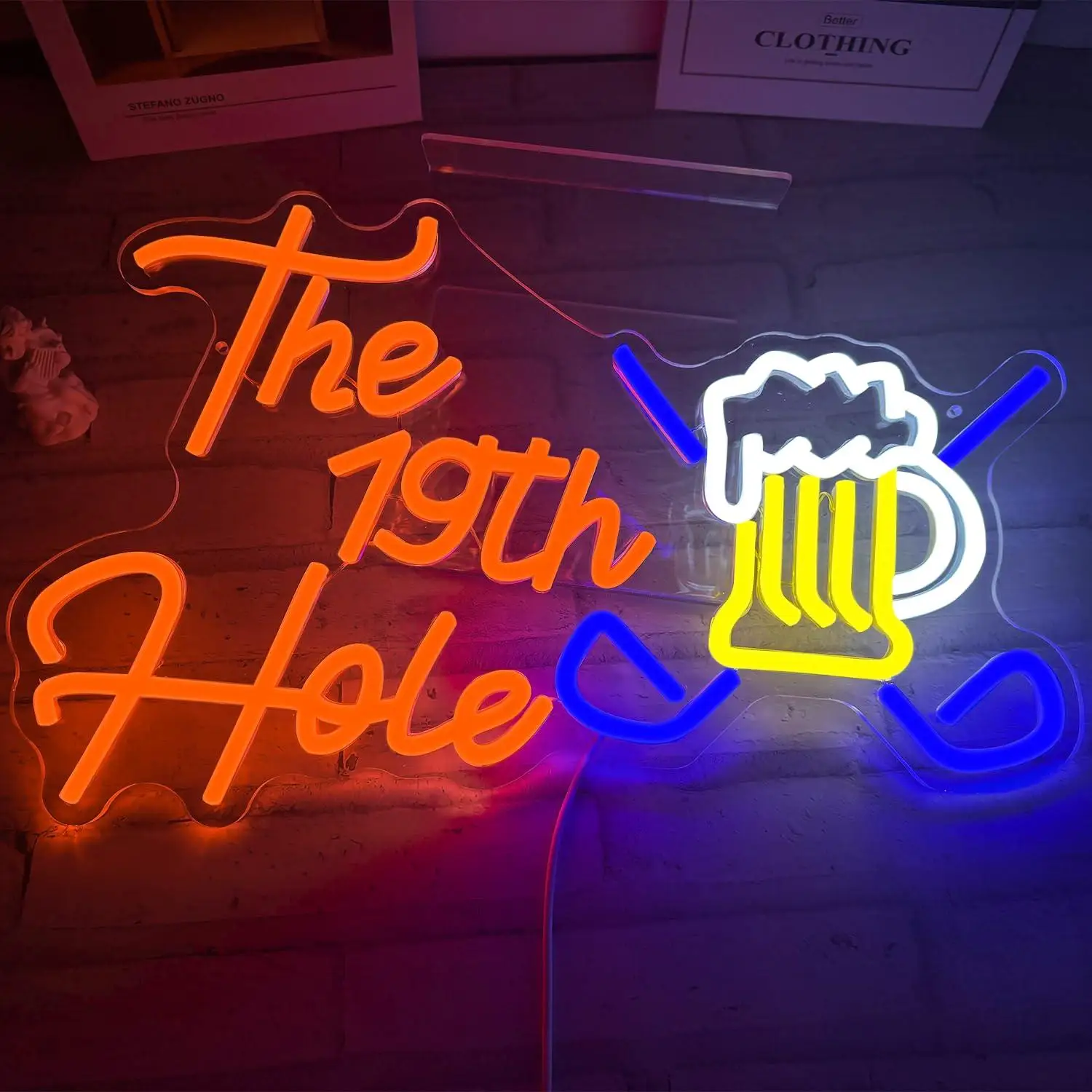 The 19th Hole Neon Sign LED Neon Light for Golf Club Bar Man Cave Pub Restaurant Bistro Golf Themed Neon Wall Art Decoration