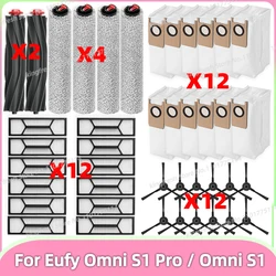 Compatible For ( Eufy Omni S1 Pro / Omni S1 ) Vacuum Parts Main Roller Side Brush Mop Cloth HEPA Filter Dust Bag Accessories