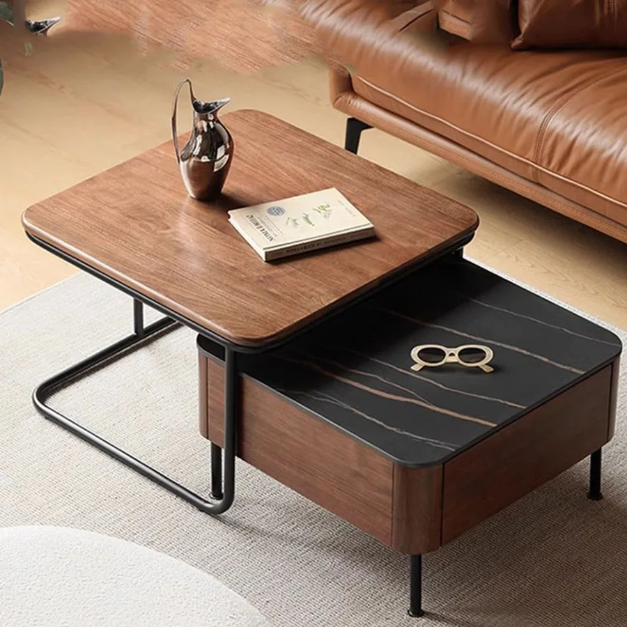 

Modern Coffee Table Living Room Wood Ornament Unique Coffee Table Home Platform Korean Nordic Topper Portable Mueble Home Decor