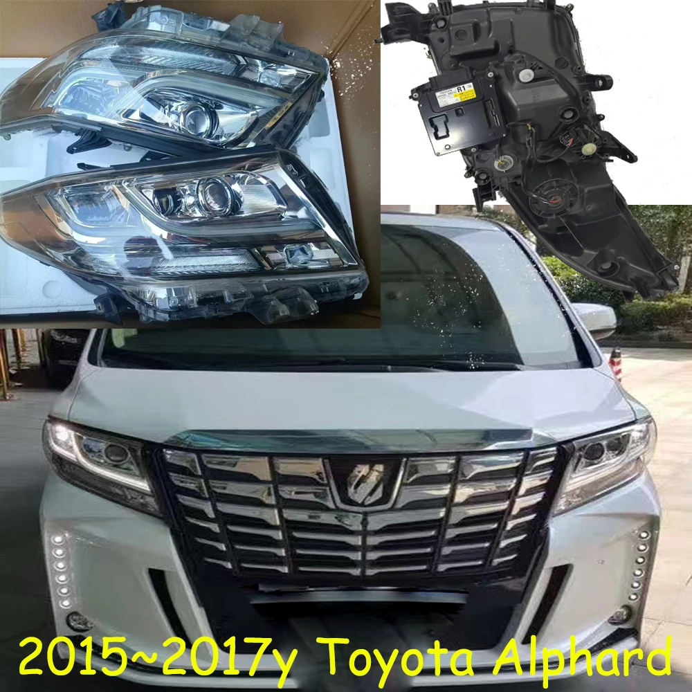 1pcs car bupmer head light for Toyota Alphard headlight 2015~2017y car accessories DRL fog for Toyota Alphard headlamp