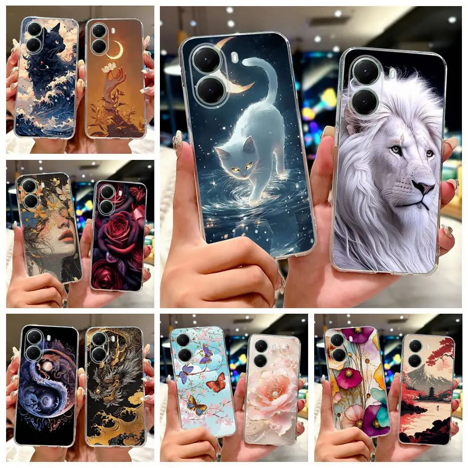 

Для Xiaomi Poco X7 Pro 5G Чехол Cute Cat Lion Painted Cover Мягкий силиконовый чехол для телефона Xiaomi Poco X7 PocoX7 Pro X7Pro 5G Shell