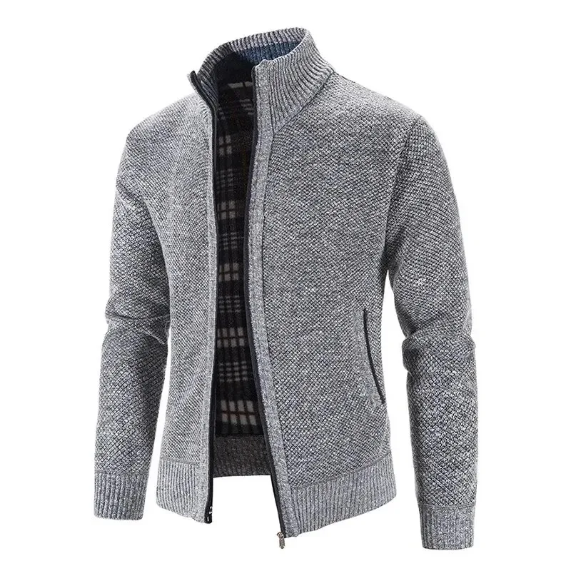 

New Arrival Knitted Sweater Men Spring Autumn Casual Fleece Cardigan Men Sweaters Coats Solid Color Plus Size 3XL 5 Colors