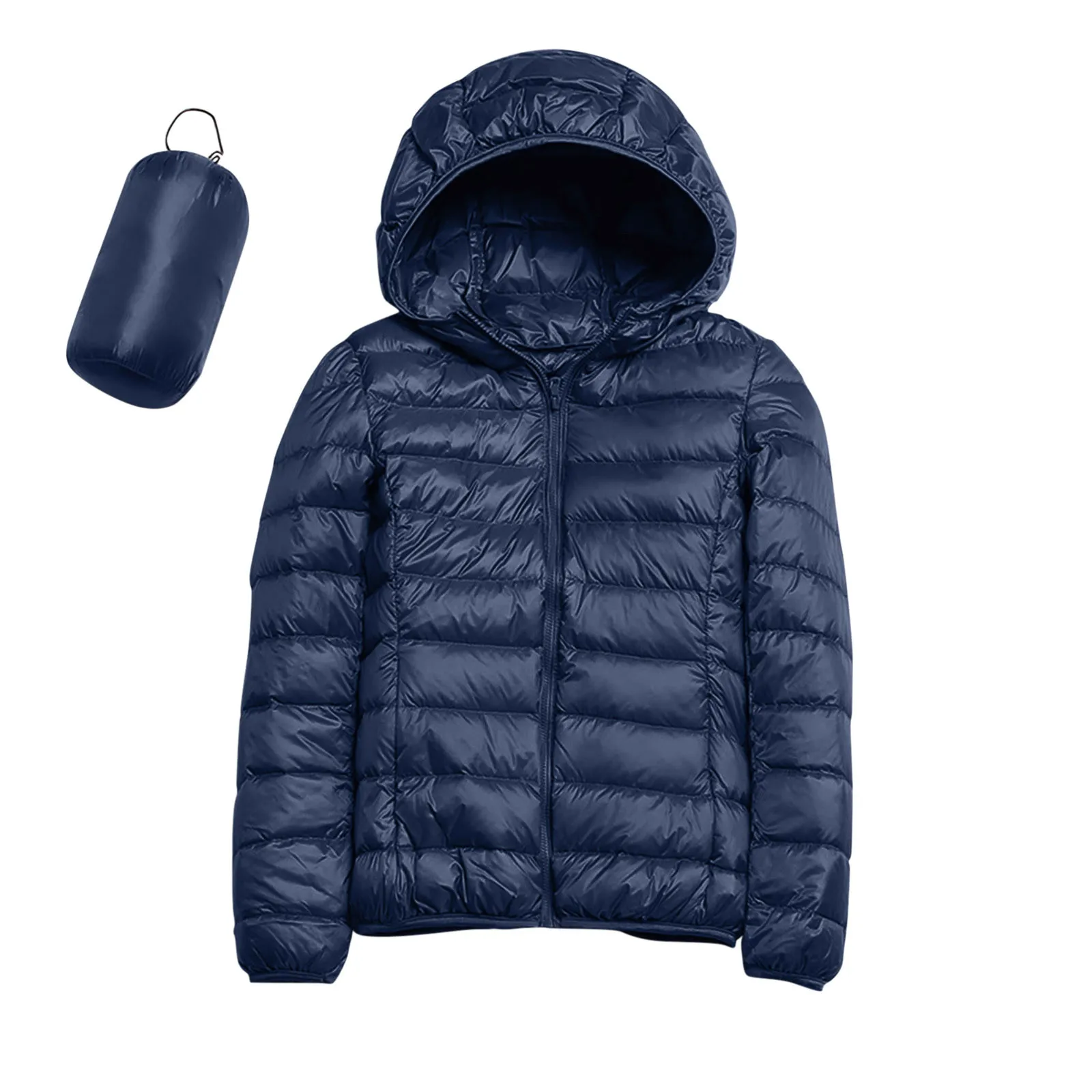 Chaqueta impermeable de manga larga con cremallera para mujer, Parkas ligeras cálidas, abrigos con bolsillos, invierno, 2024