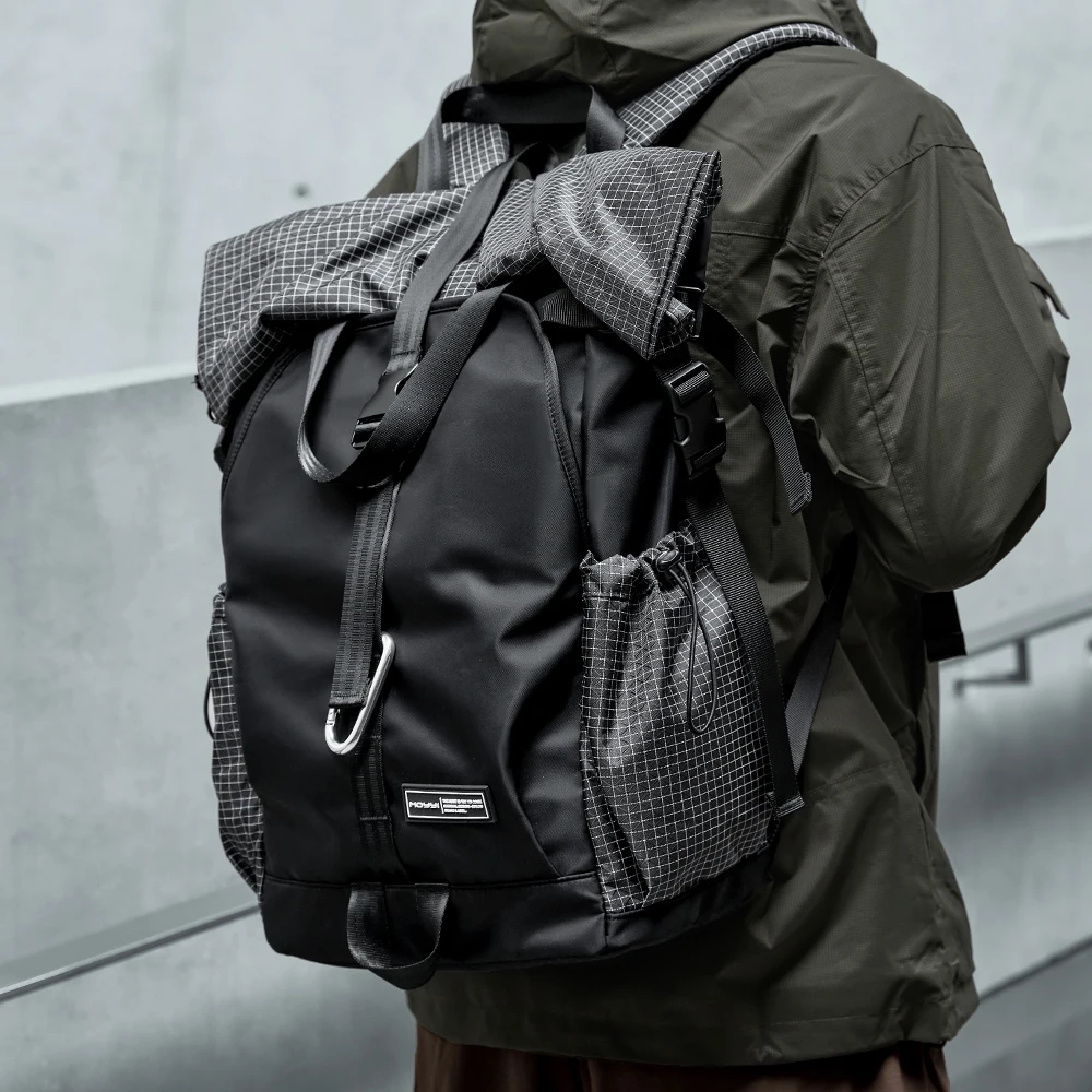 Men's Backpack Water Repellent Rolltop Backpack 17 Inch Laptop Bag- Light Line Series Fashion Backpacks Men's Bags