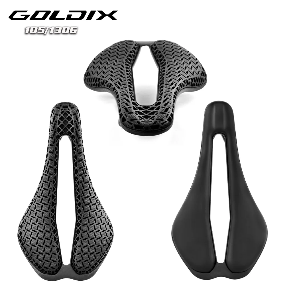 

GOLDIX T68 3D Printing Road bike Saddle Ultralight Carbon Fiber Base Plate and Track TPU Printing Obverse / EVA Leather Options