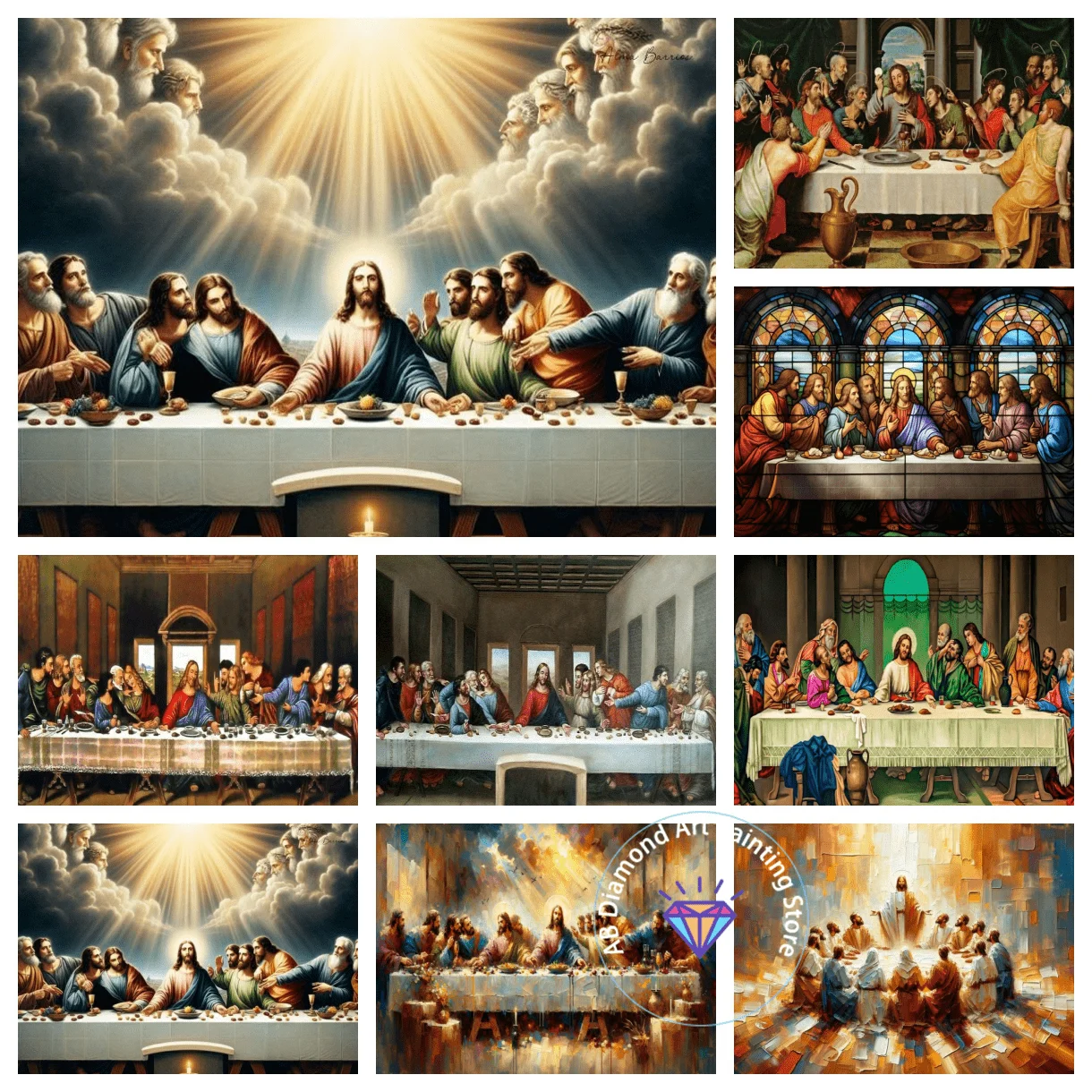 Das letzte Abendmahl Jesu Diamant-Malerei-Set 5D DIY Cartoon Diamant-Stickerei handgemachte Kunst Kinder Geschenk Heimdekoration
