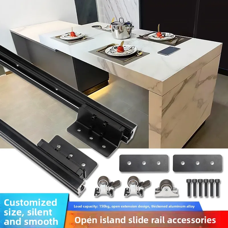 Thin Nakajima Platform Slide Accessories with Brakes Telescopic Linear Guide Pull Extension Dining Table Hidden Track Hardware